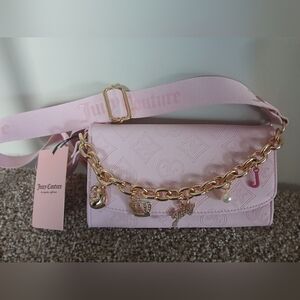 Juicy Couture Light Pink Crossbody Bag with Gold Charms